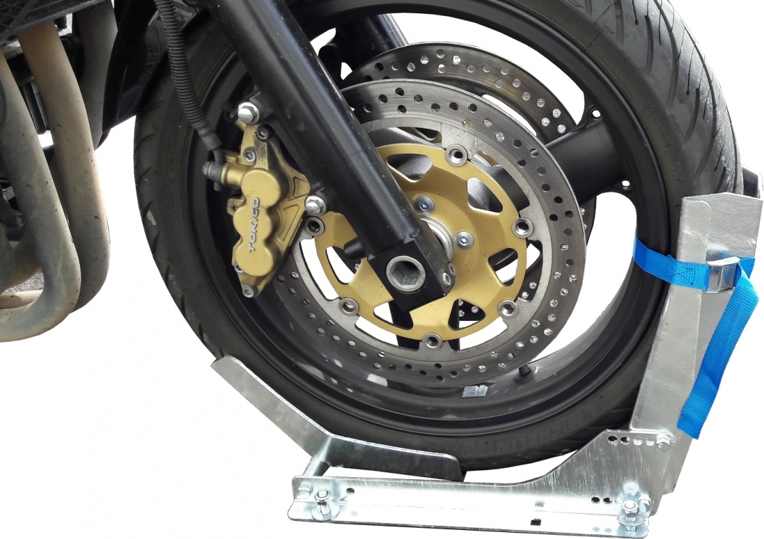  Ikodm 1 pièce bloque roue moto remorque Pince de roue avant  pour moto - Balançoire de moto - Support de roue à bascule - Support de  transport, Roue avant